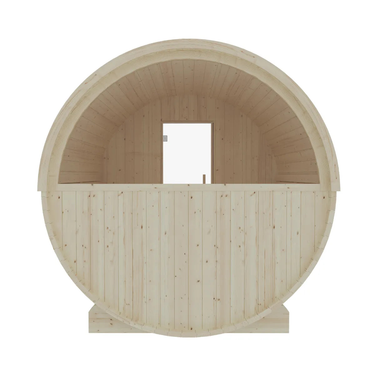 Finnish Sauna Builders Helsinki 4-Person Barrel Sauna with Terrace & 8kW WiFi Heater