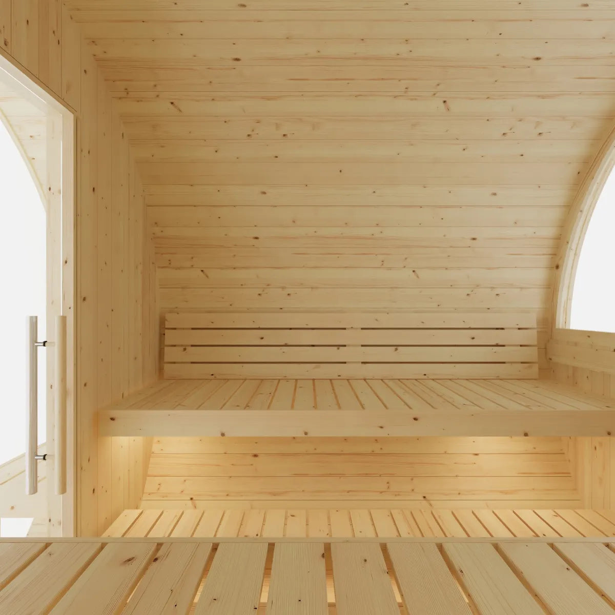 Finnish Sauna Builders Helsinki 4-Person Barrel Sauna with Terrace & 8kW WiFi Heater