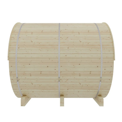 Finnish Sauna Builders Tampere 4-Person Barrel Sauna with 8kW WiFi Heater