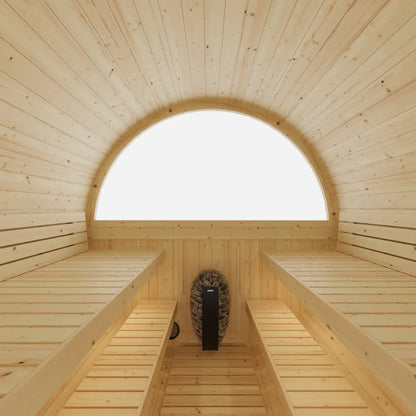 Finnish Sauna Builders Tampere 4-Person Barrel Sauna with 8kW WiFi Heater