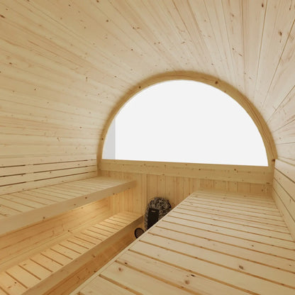 Finnish Sauna Builders Tampere 4-Person Barrel Sauna with 8kW WiFi Heater