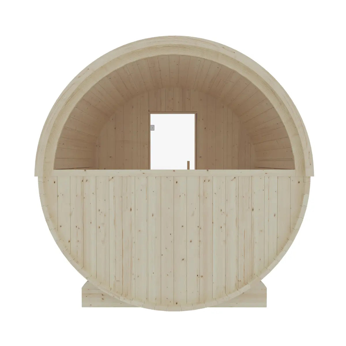 Finnish Sauna Builders Turku 6-Person Barrel Sauna with Terrace & 8kW WiFi Heater