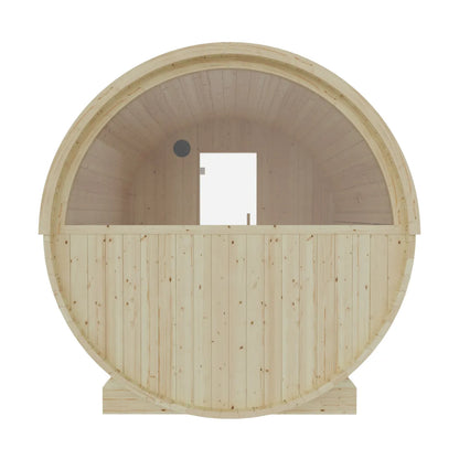 Finnish Sauna Builders Vassa 6-Person Barrel Sauna with 8kW WiFi Heater
