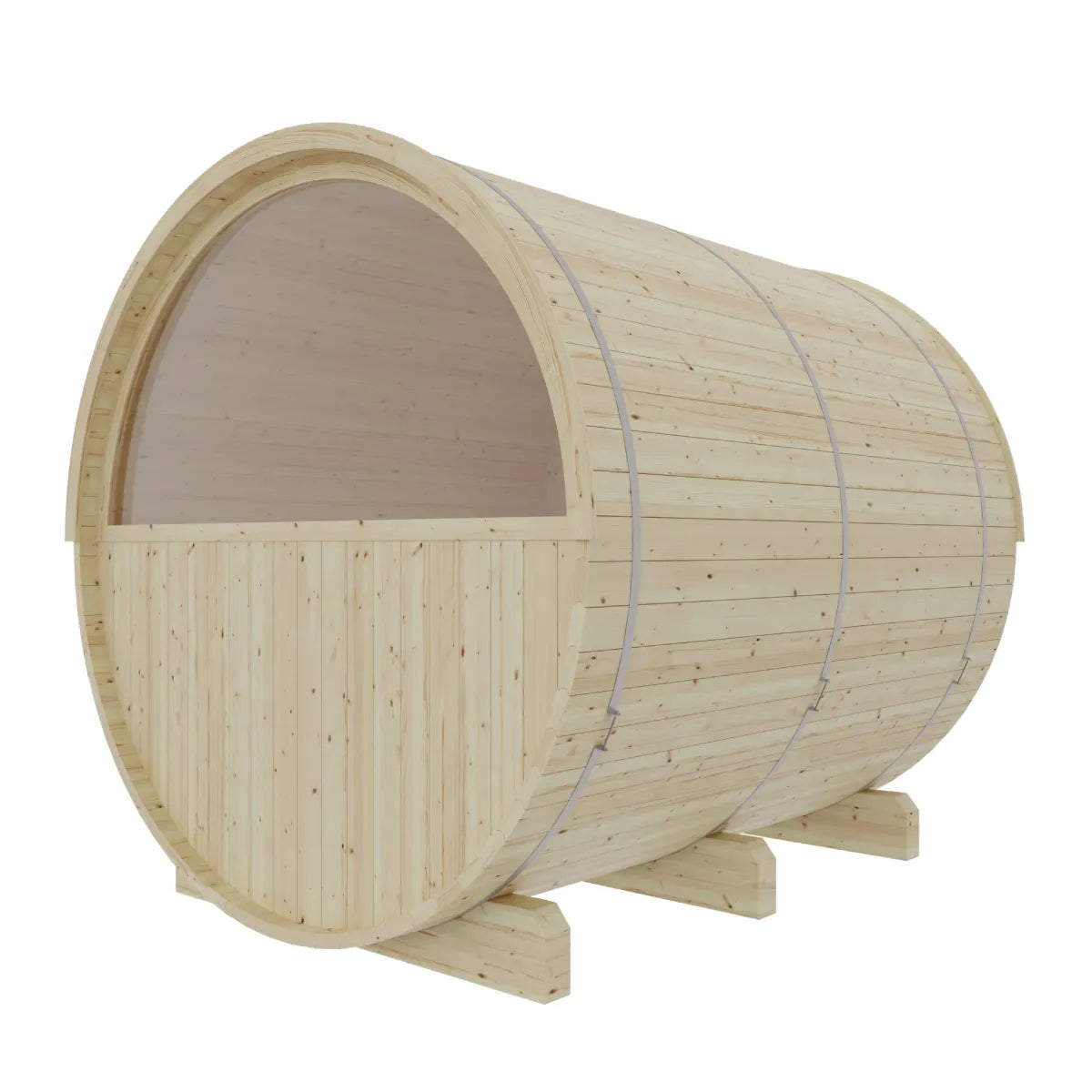 Finnish Sauna Builders Vassa 6-Person Barrel Sauna with 8kW WiFi Heater