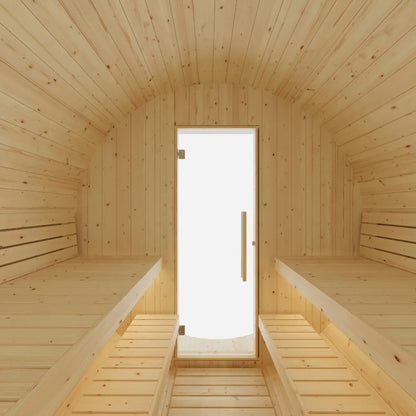 Finnish Sauna Builders Vassa 6-Person Barrel Sauna with 8kW WiFi Heater