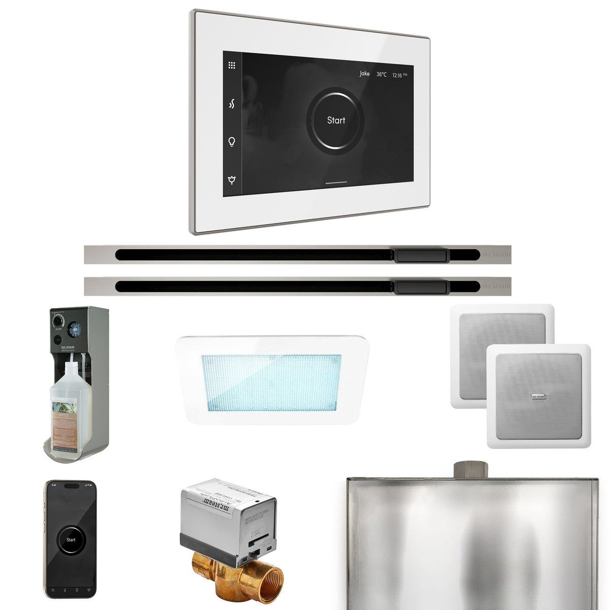 Mr. Steam XDream Max Steam Shower Control Package with iSteamX Control and Linear Steamhead